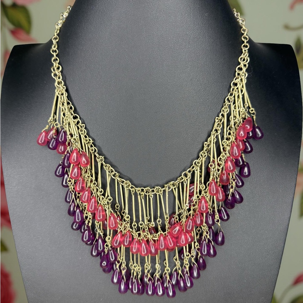 Coldwater Creek Gold Chain Necklace with Teardrop Accents